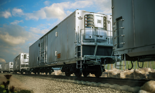 Photo of refrigerated railcar with Precedent unit.