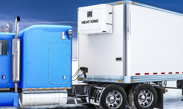 Photo of a Heat King unit on a trailer.