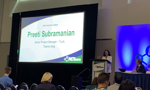 Preeti Subramanian speaking at ACT Expo