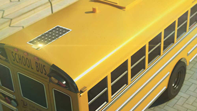 Thermolite solar panels on a school bus