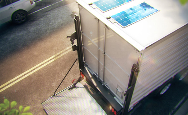 Solar panels for liftgates on trailer. 